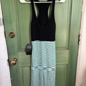NWT Bebe Black and Multicolor Maxi Dress